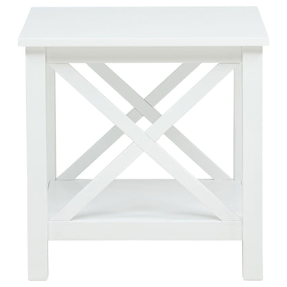 Slater - End Table With X Frame Trim - White