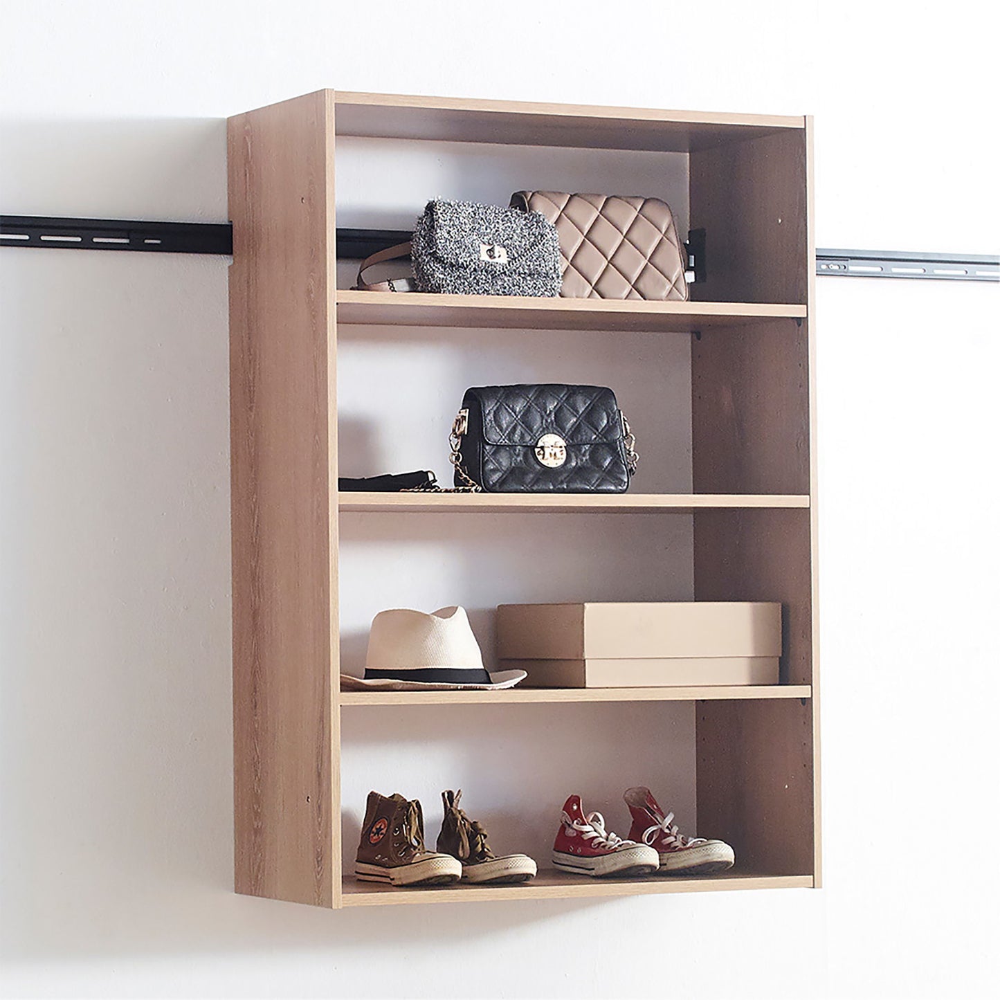 Devi - Wall Mounted Wood Closet System With Modular Units