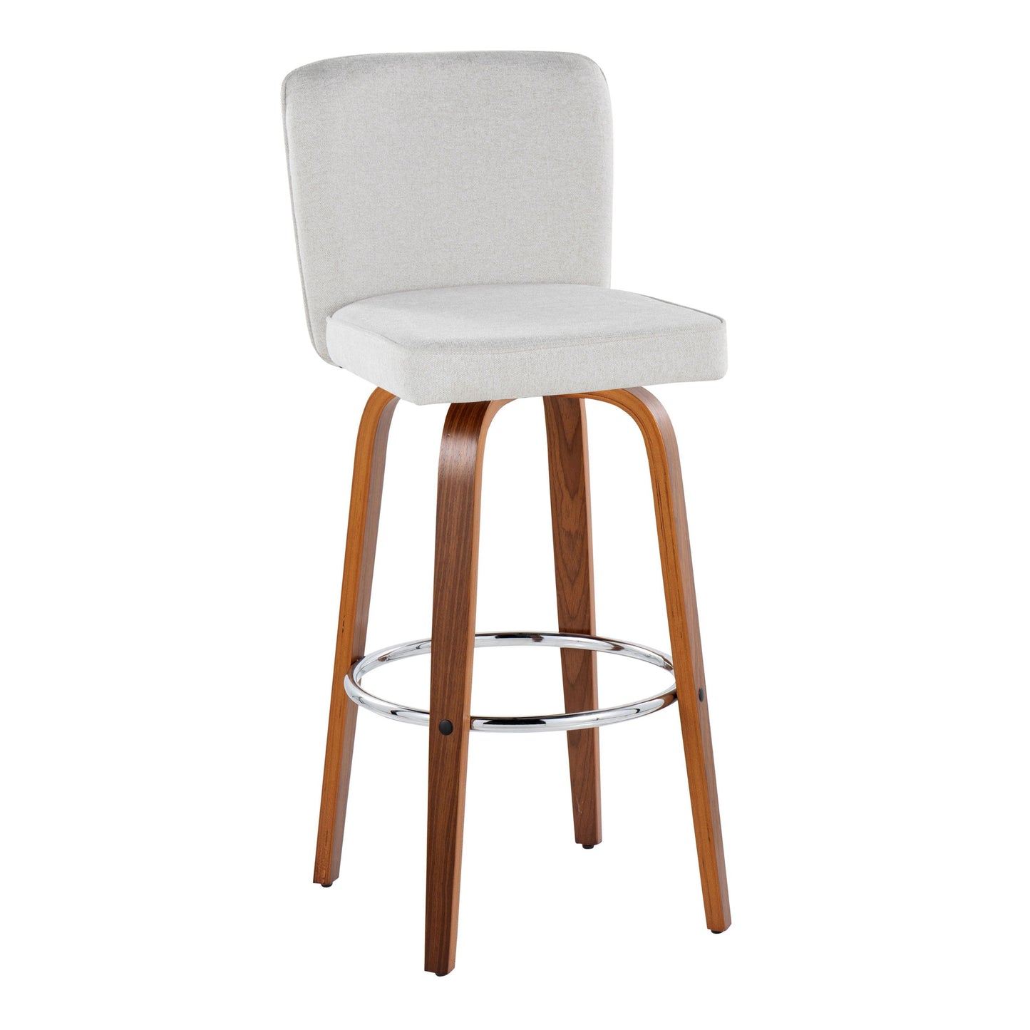 Henry - Contemporary Fixed Height Barstool With Swivel With Round Footrest (Set of 2)