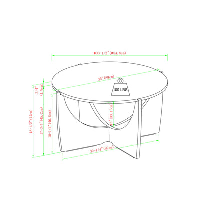 Contemporary Open Arch Base Round Coffee Table - Cerused Ash