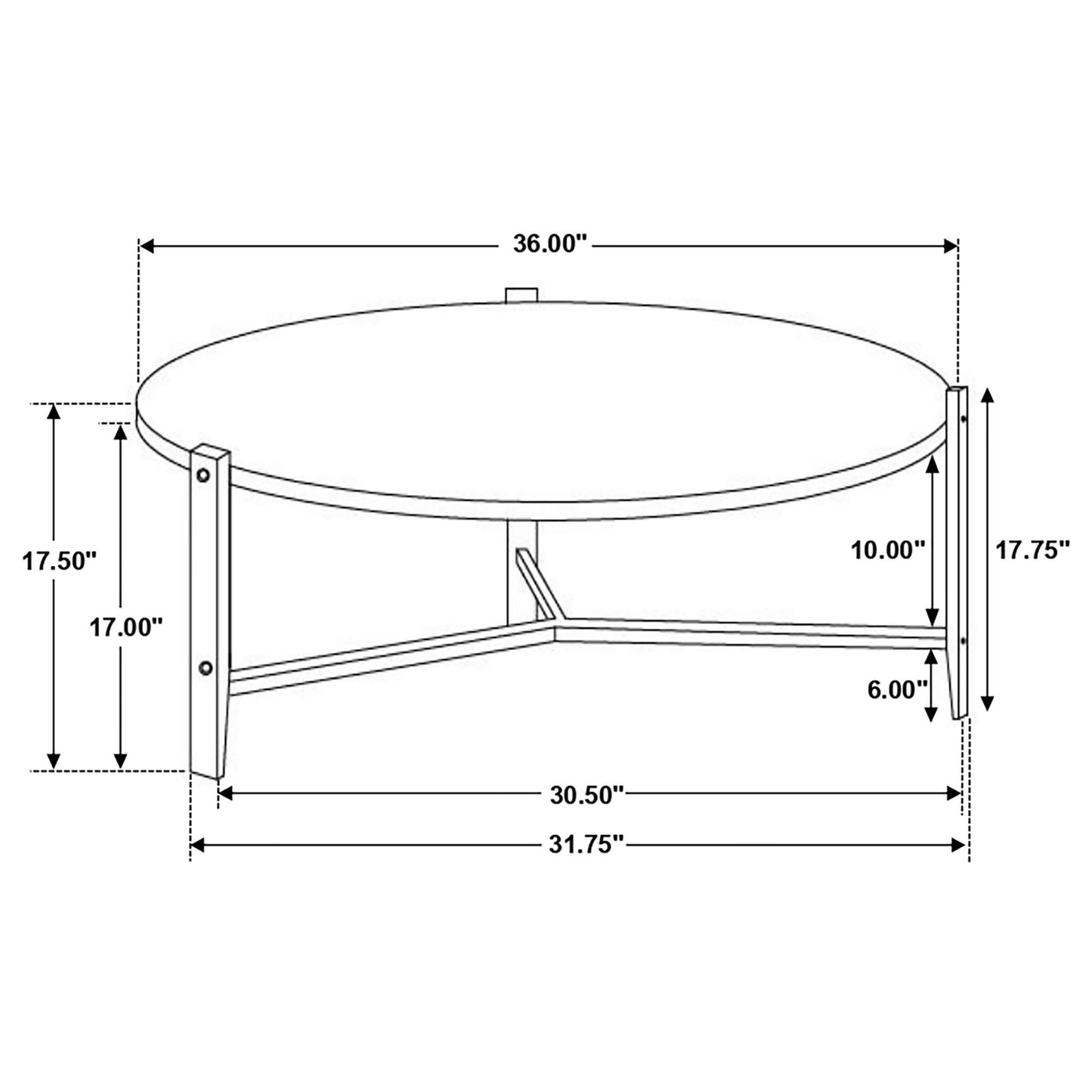 Tandi - Round Marble Coffee Table - White