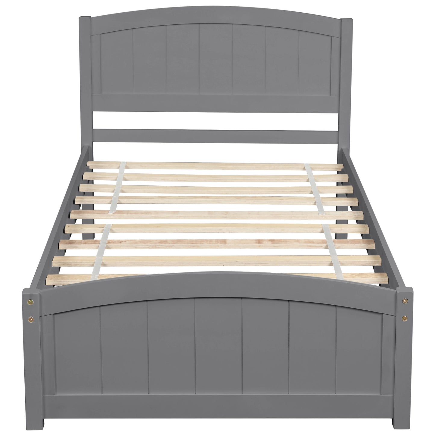 Platform Bed With Headboard, Footboard And Wood Slat Support - Wood