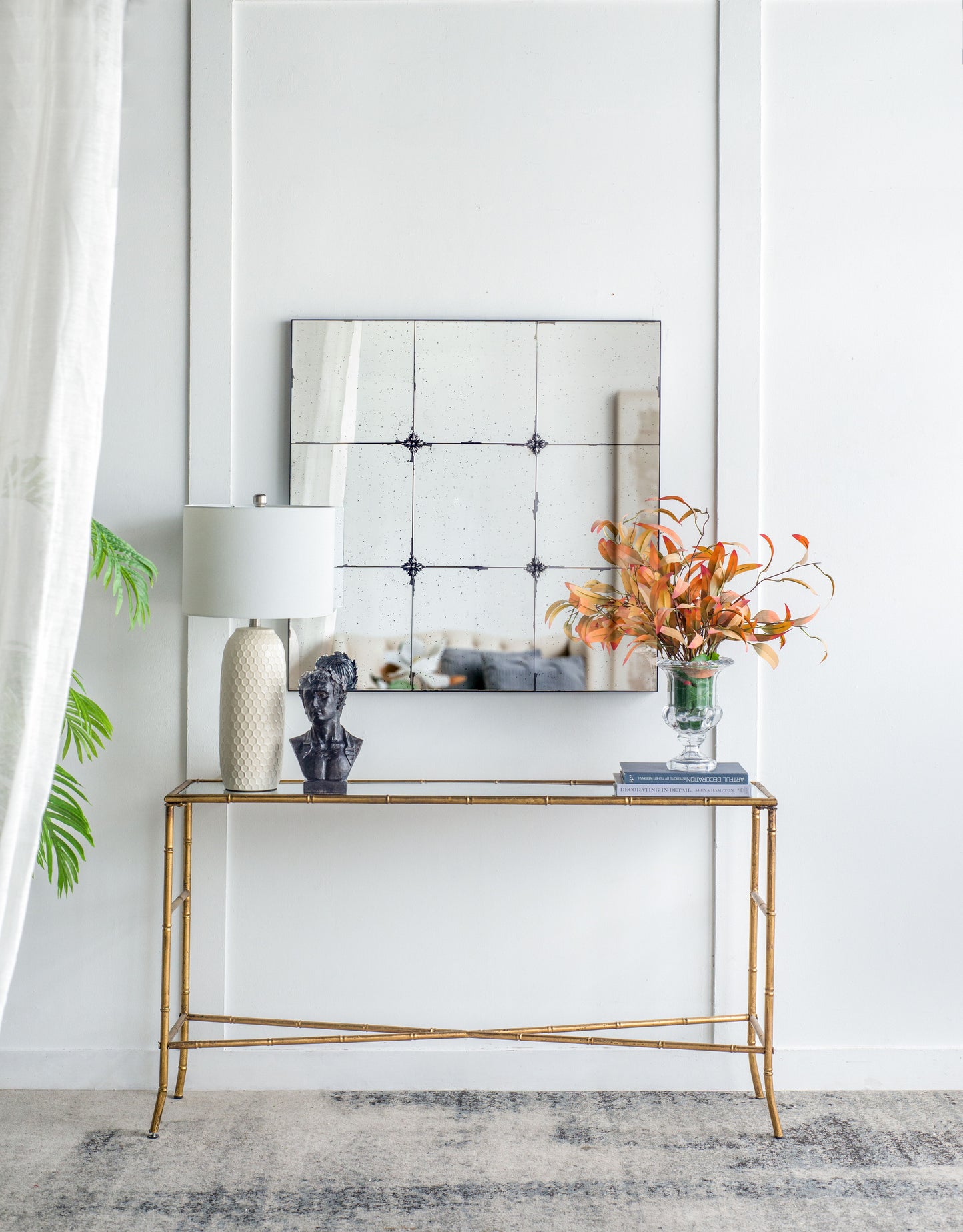 Traditional Decor Style Antique Glass Panel Mirror, Wall Mirror For Bathroom Entryway Console Lean Against Wall