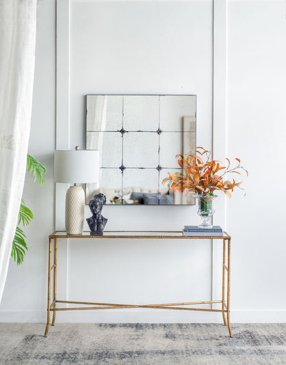 Traditional Decor Style Antique Glass Panel Mirror, Wall Mirror For Bathroom Entryway Console Lean Against Wall