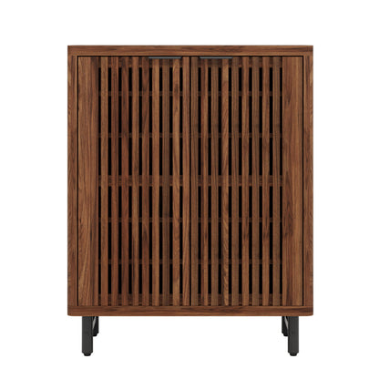 6 Tier Shoe Cabinet With Louvered Doors