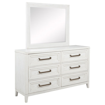 6 Drawer Dresser & Mirror - White