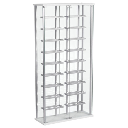 Wine Storage LED Curio Cabinet - Chrome