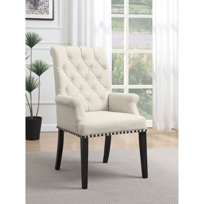 Tufted Arm Chair With Nailhead Trim