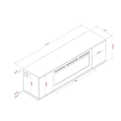 Mason - Entertainment Unit With Bluetooth Speaker And LED Lighting - Natural