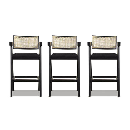 Milan - Modern Webbing Back Stool With Arms (Set of 3)