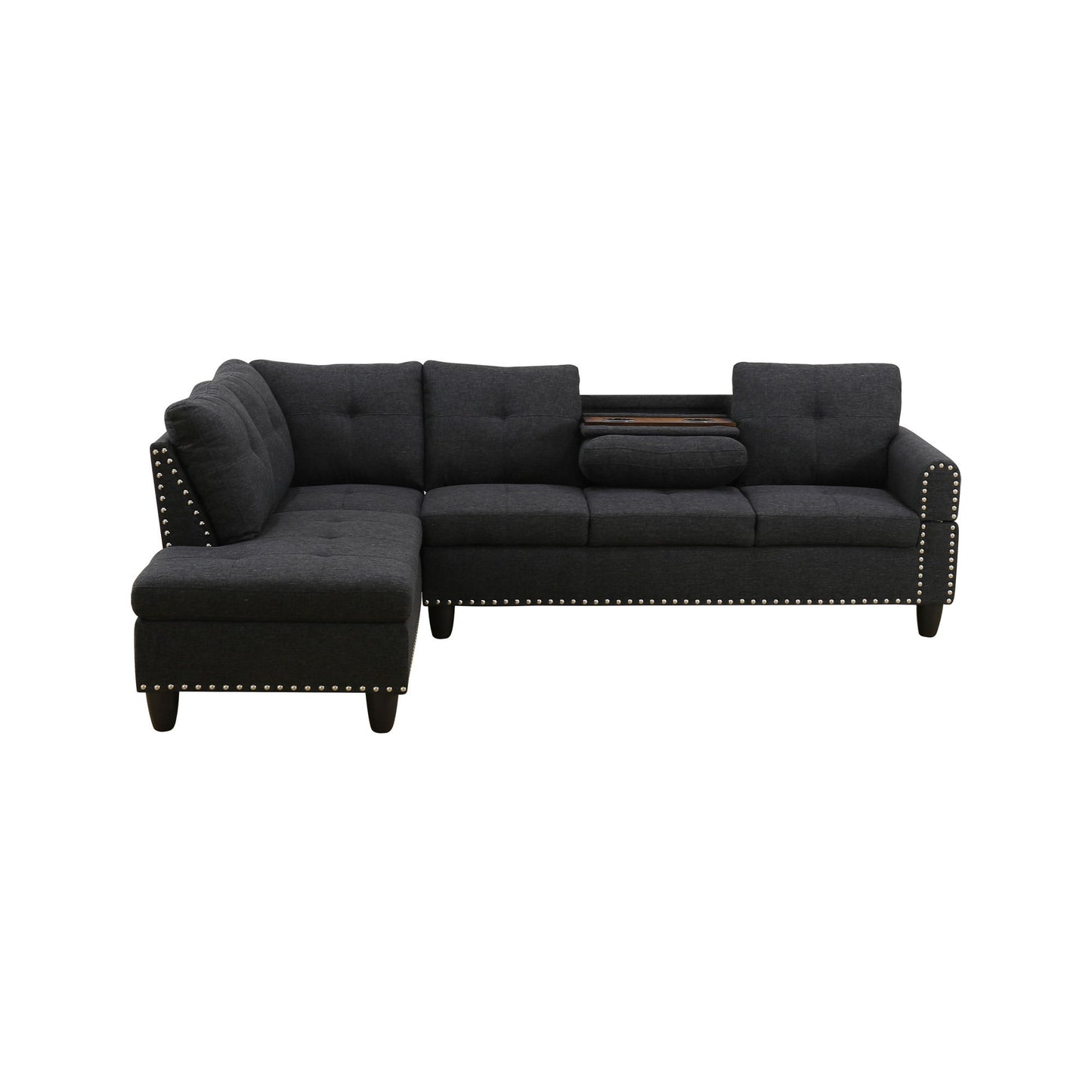 L - Shaped Sectional Sofa With Movable Left Chaise