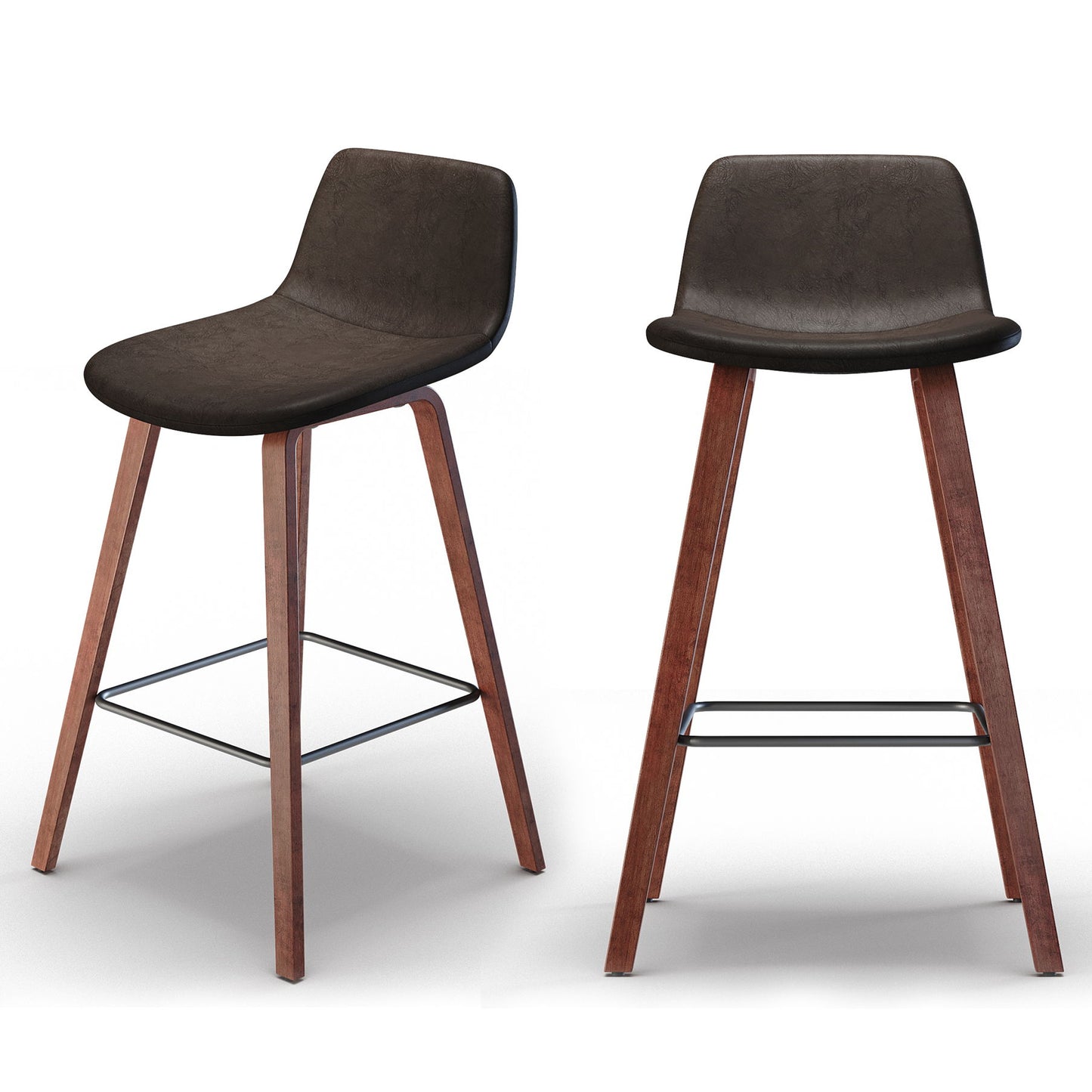 Addy - Counter Stool (Set of 2) - Distressed Brown