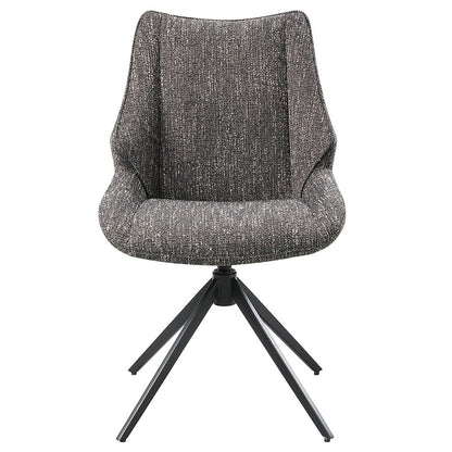 Malika - Side Chair With Swivel (Set of 2) - Brown Chenille