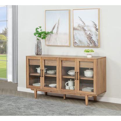4 Door Sideboard With Dual Drawers - Natural