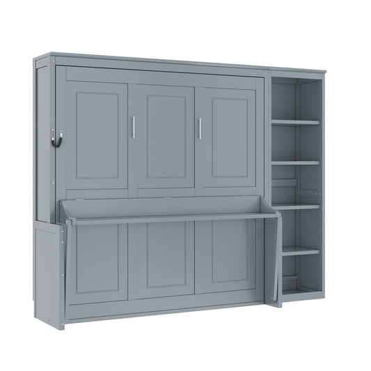 Sturdy Murphy Bed With Desk And Bookshelf
