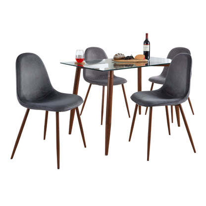 Clara Pebble - 5 Piece Mid-Century Modern Dining Set