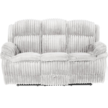 Motion Recliner Sofa With Fold-Down Table, Manual Recline, Charging Station & Cup Holders