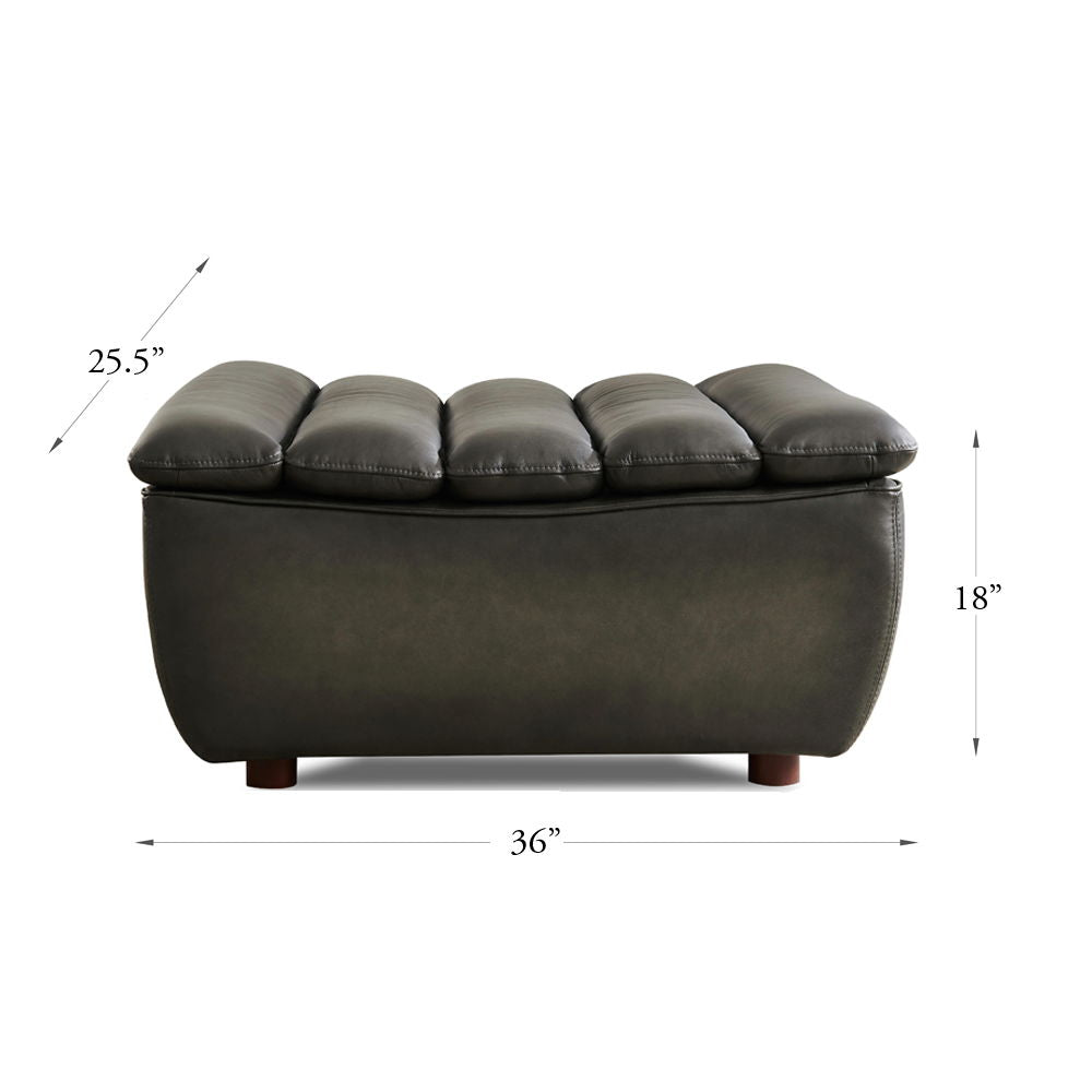 Carter Leather Sectional - Gray