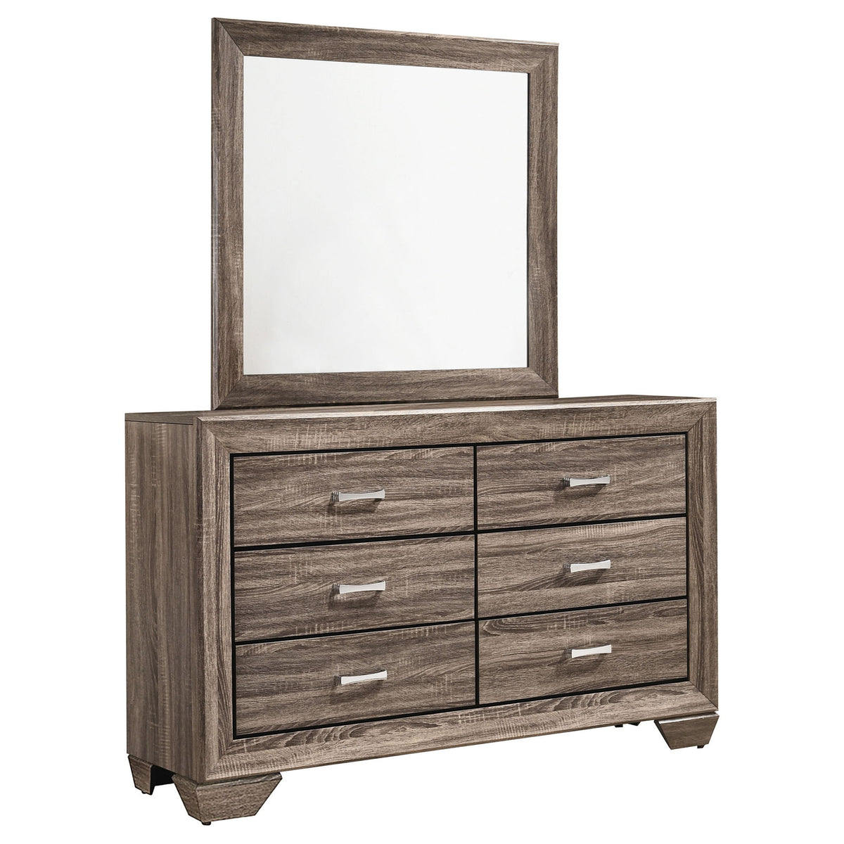 Holmgren - 6 Drawer Dresser With Mirror - Taupe