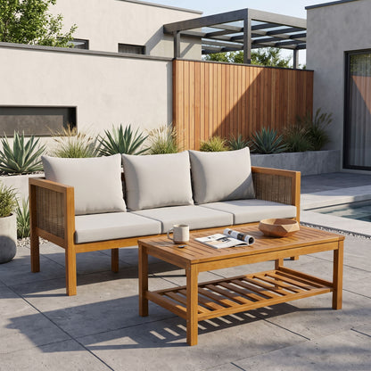 Patio Set Outdoor With Coffee Table And Cushions