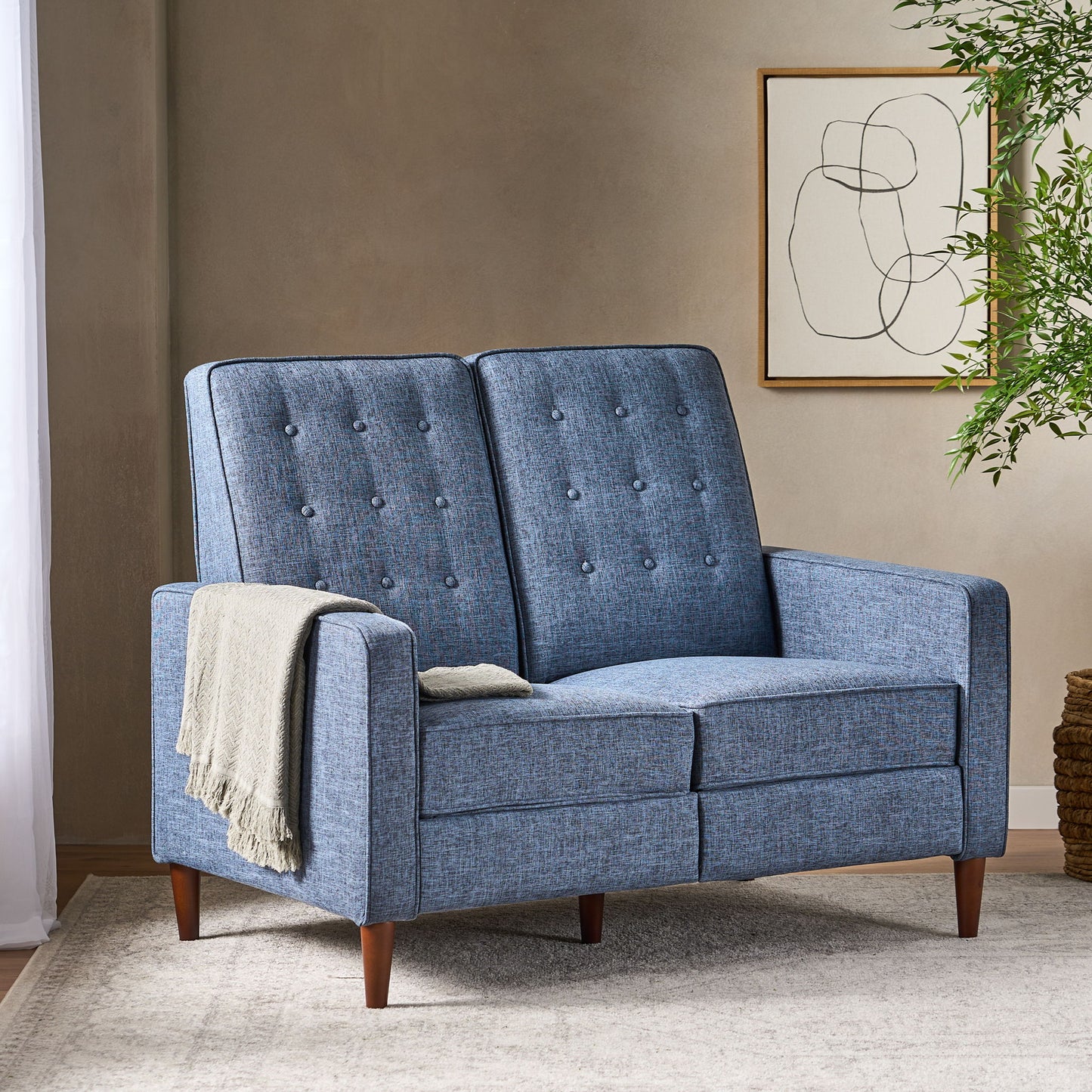 Manville - Contemporary Tufted Loveseat Pushback Recliner