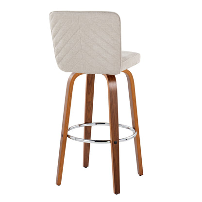 Henry - Contemporary Fixed Height Barstool With Swivel With Round Footrest (Set of 2)