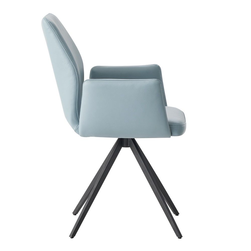 Segismunda - Side Chair With Swivel - Light Blue & Black