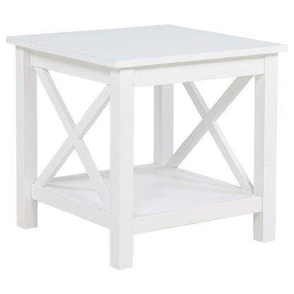 Slater - End Table With X Frame Trim - White