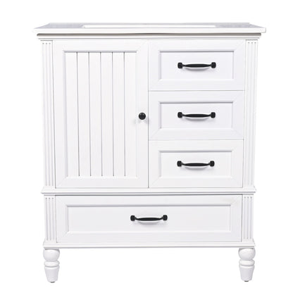 30" Bathroom Vanity With Sink, 3 Drawers, Adjustable Feet