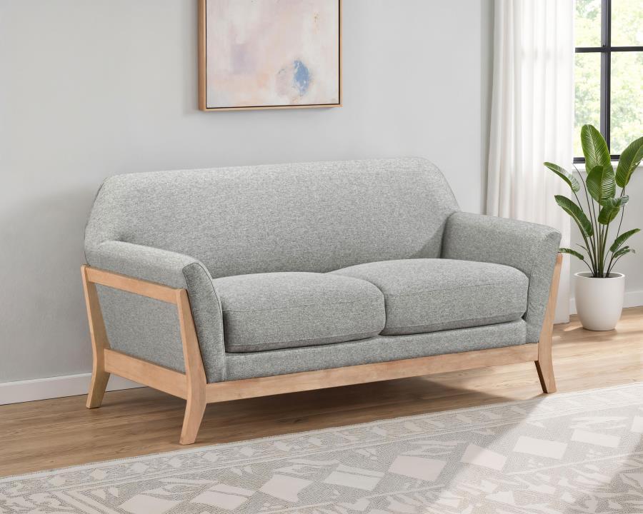 Vaughn - Fabric Upholstered Flared Arm Loveseat - Gray