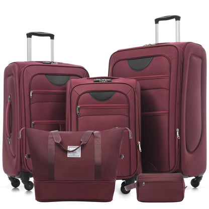 Softside Luggage Expandable Set With Duffel Bag Upright Spinner