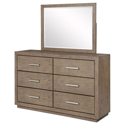 Gibbons - 6 Drawer Dresser And Mirror Set - Brown