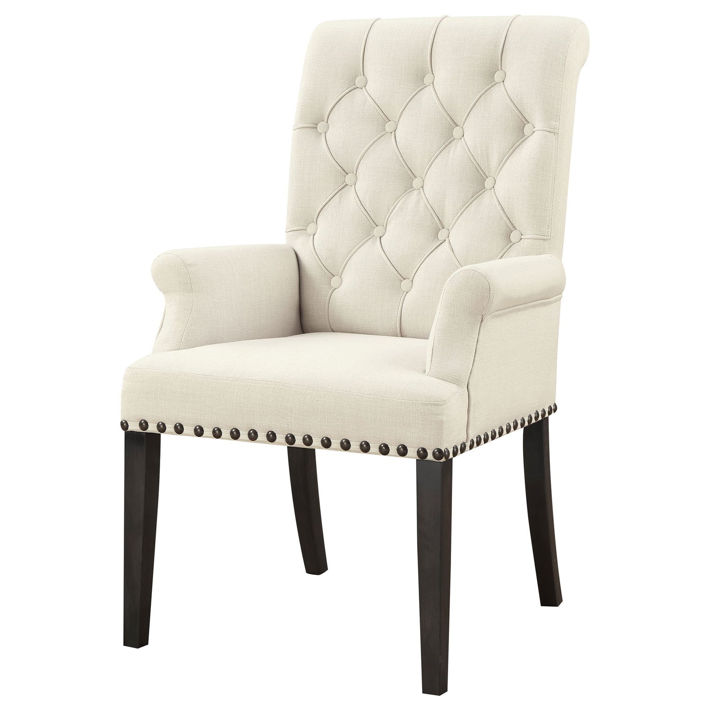 Tufted Arm Chair With Nailhead Trim