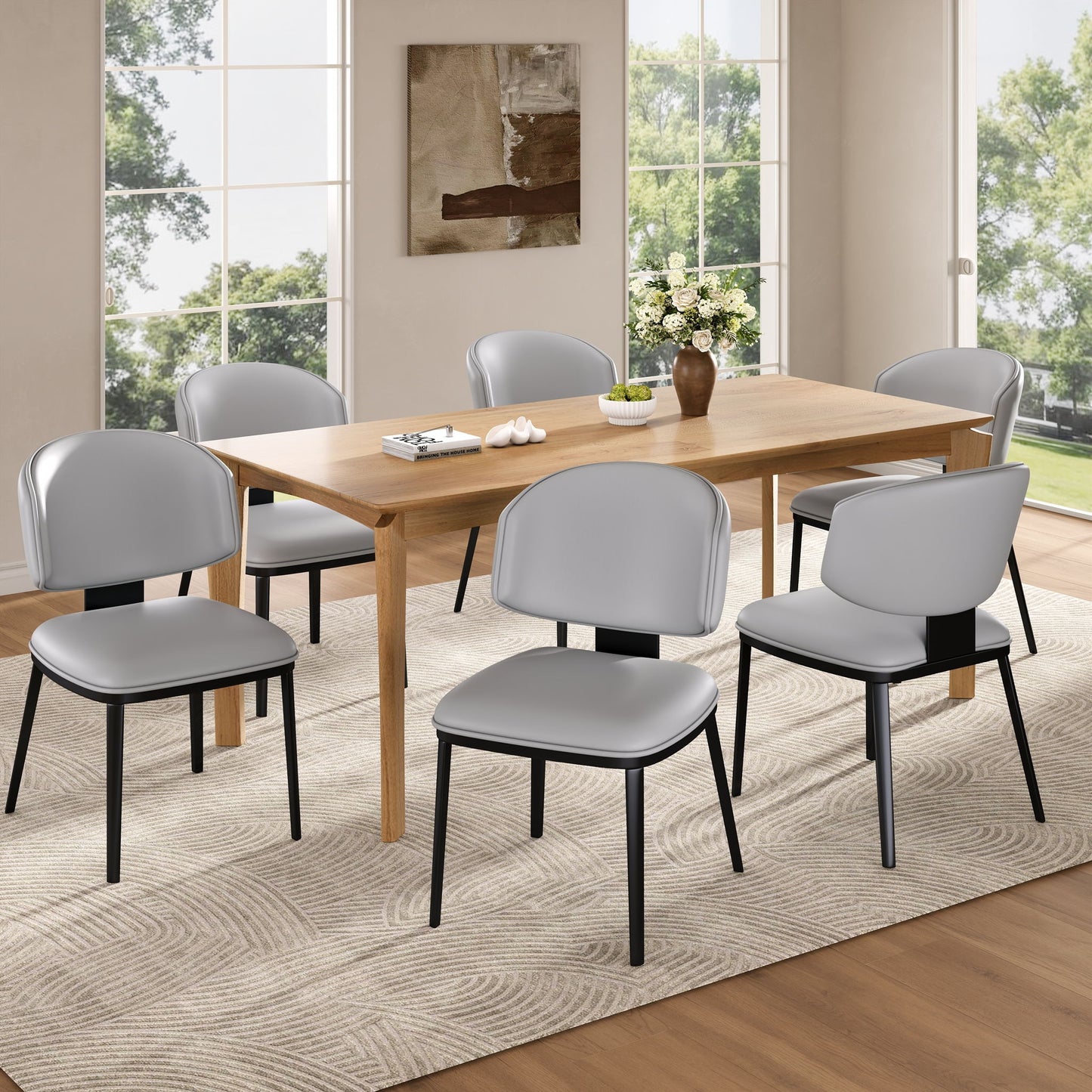 Modern Upholstered Dining Chairs (Set of 2)