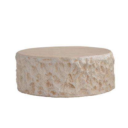 Round Coffee Table & Smooth Texture For Living Room - Light Beige