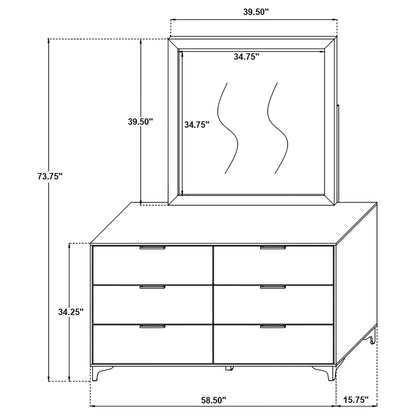 James - 6 Drawer Dresser With Mirror