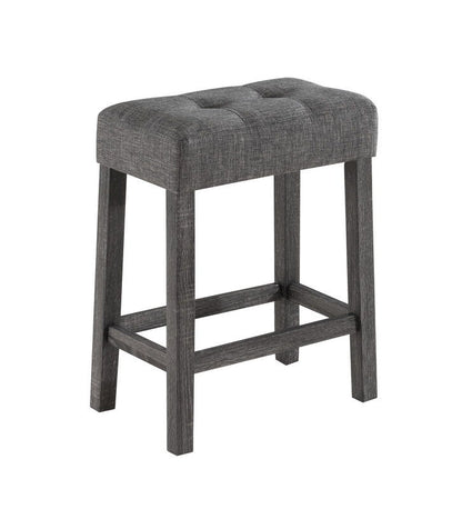 Lux - 3 Piece Counter Height Pub Table With Tufted Linen Stools (Set of 3)