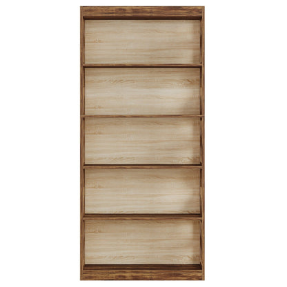 Rhombus Open Bookcase, 6 Tier Storage Shelves For Apartment - Brown