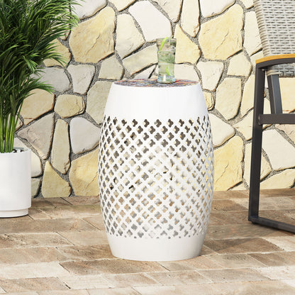 Roswell - Outdoor Side Table With Mosaic Tile Top