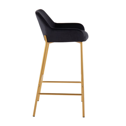 Daniella - Contemporary / Glam Fixed Height Bar Stool (Set of 2)