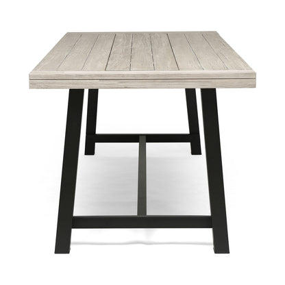 Equilibrium - Outdoor Dining Table With Wooden Frame And Slat Top