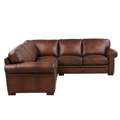 Brookfield - Leather L-Shaped Convertible Sectional