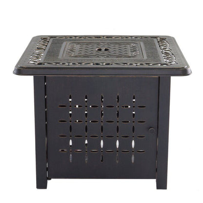 Aluminum Square Firepit Table - Bronze