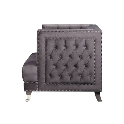 Hegio - Sofa - Gray Velvet