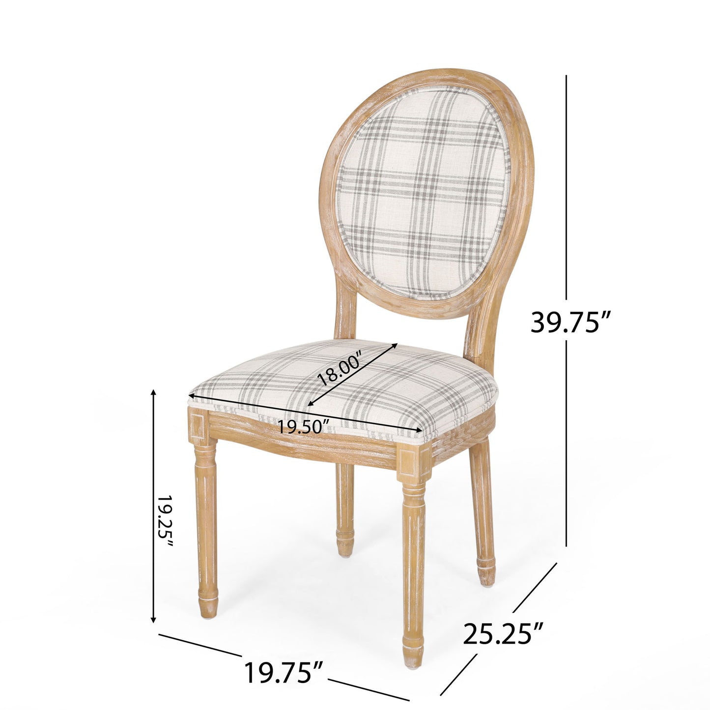 French Country Inspired Dining Chair With Iconic Round Backrest