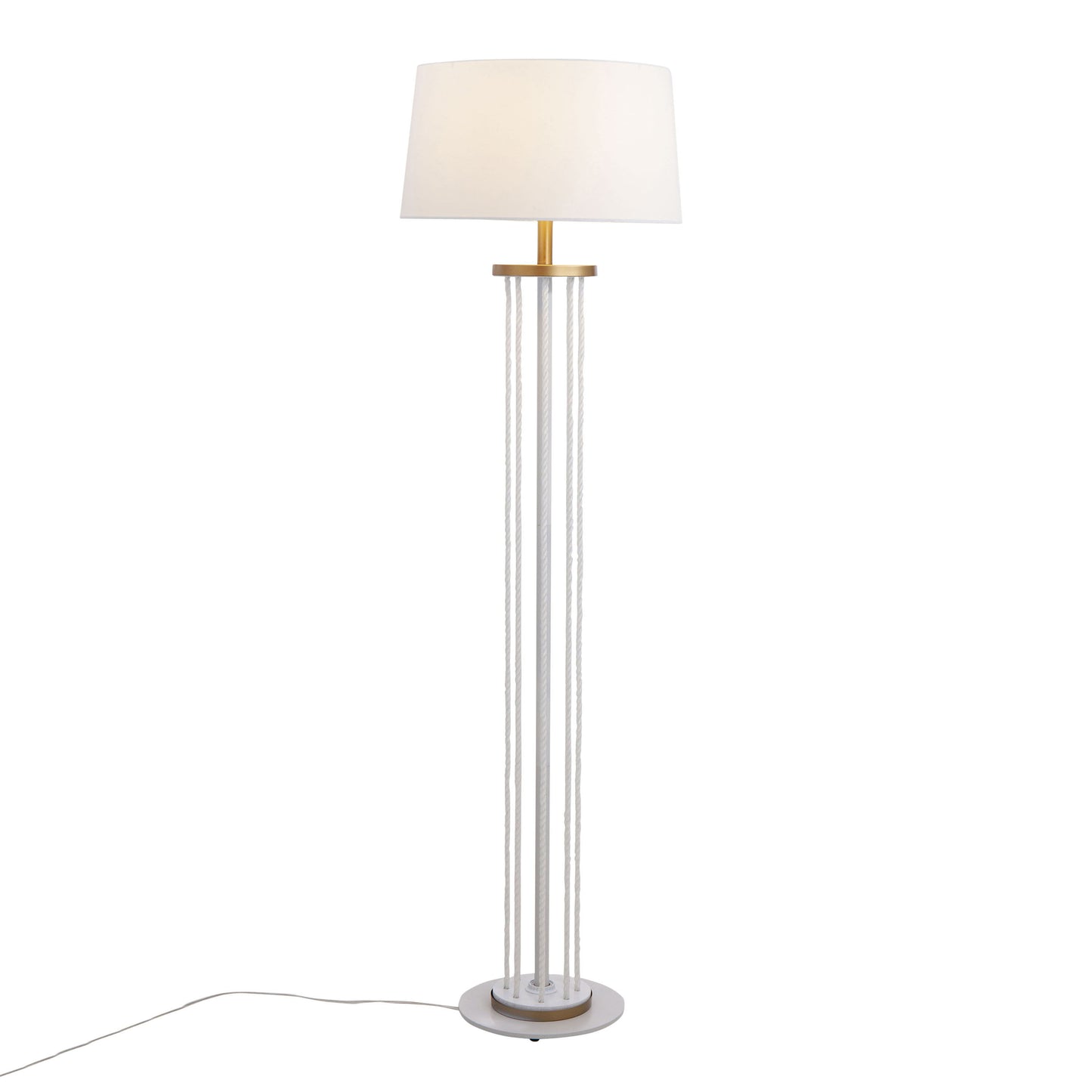 Rope Contemporary Floor Lamp - Natural / White