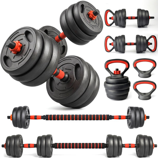 Adjustable Dumbbell Set, 4 In 1 Convertible Weights