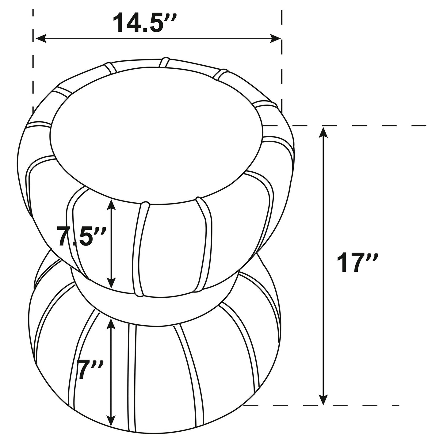 Round Upholstered Ottoman Pouf With Velvety Soft Upholstery
