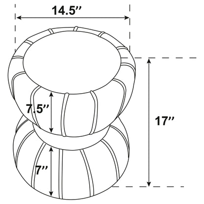 Round Upholstered Ottoman Pouf With Velvety Soft Upholstery
