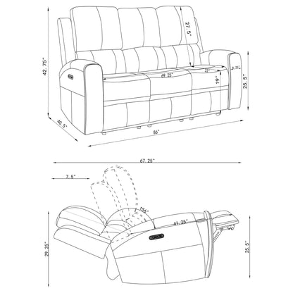 Boyce - Triple Power Reclining Sofa Set With Independent Headrest